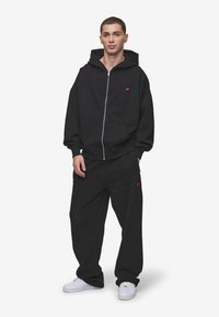 Pegador LEONO BOXY HOODIE - Camisola - washed black/virtual pink gum