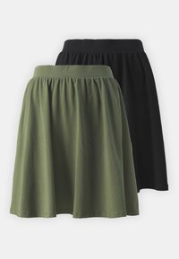 ONLLIVE LOVE SKATER SKIRT 2 PACK - A-vonalú szoknya - black/four leaf clover
