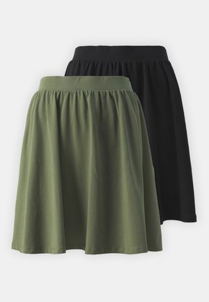 ONLLIVE LOVE SKATER SKIRT 2 PACK - A-line skjørt - black/four leaf clover