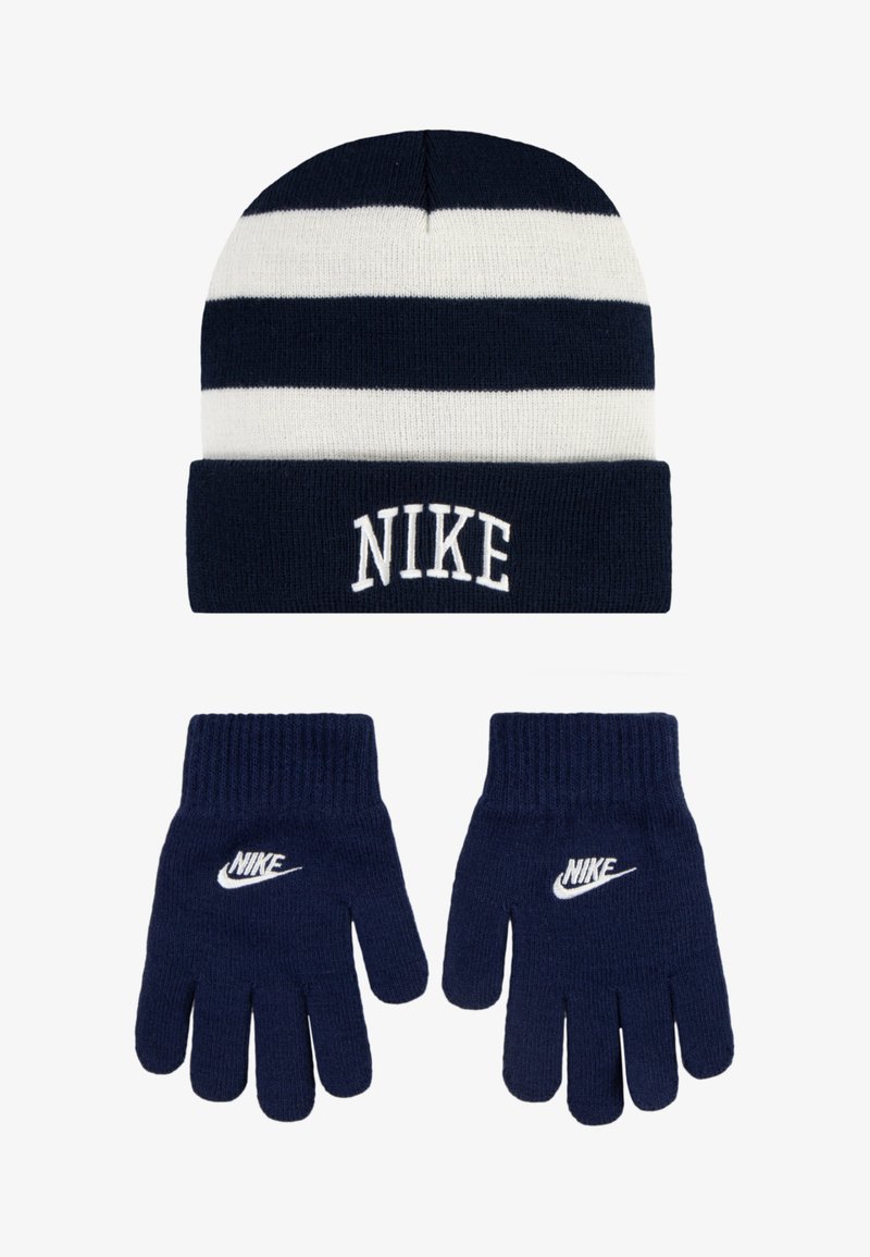 Nike Sportswear CHUNKY STRIPE APEX BEANIE SET UNISEX - Čepice - midnight navy