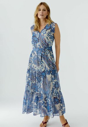 Oui Maxikleid - offwhite/blue