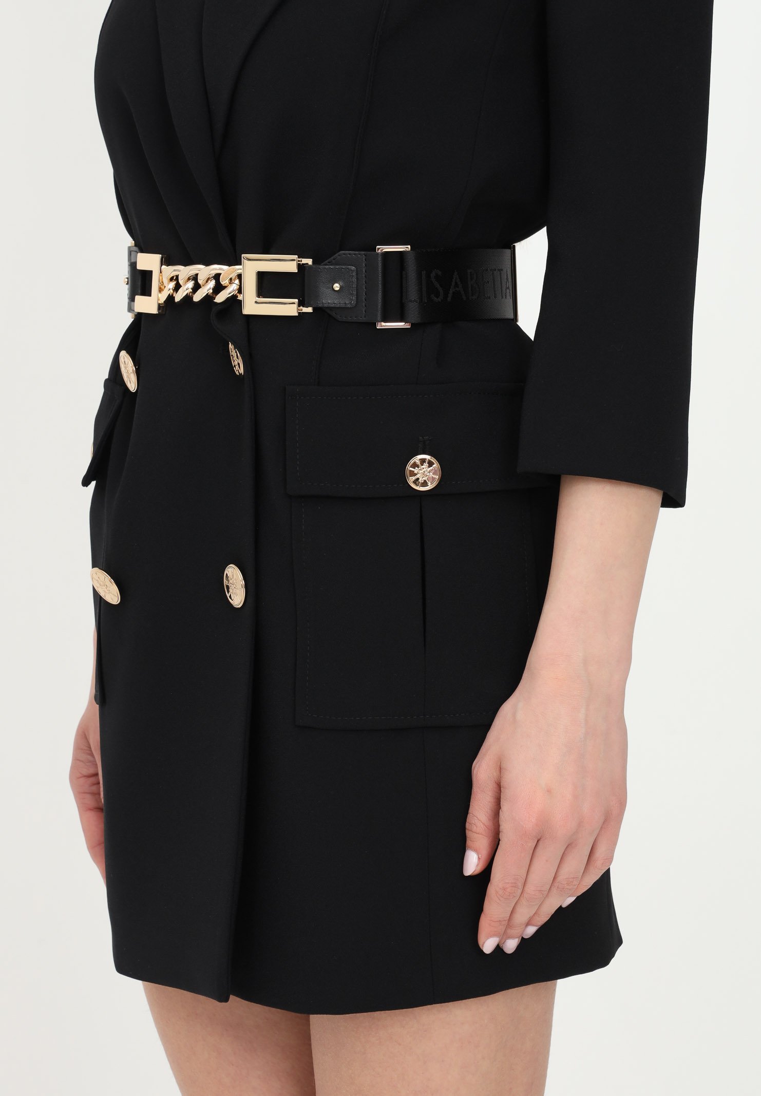 Elisabetta Franchi WOMEN'S DRESS WITH BELT - Shirt dress - nero/black -  Zalando.de