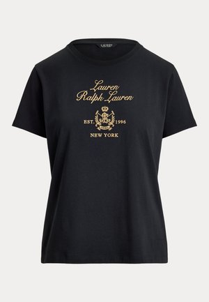 Lauren Ralph Lauren Petite, EMBROIDERED-CREST COTTON JERSEY TEE - T-shirt imprimé - black