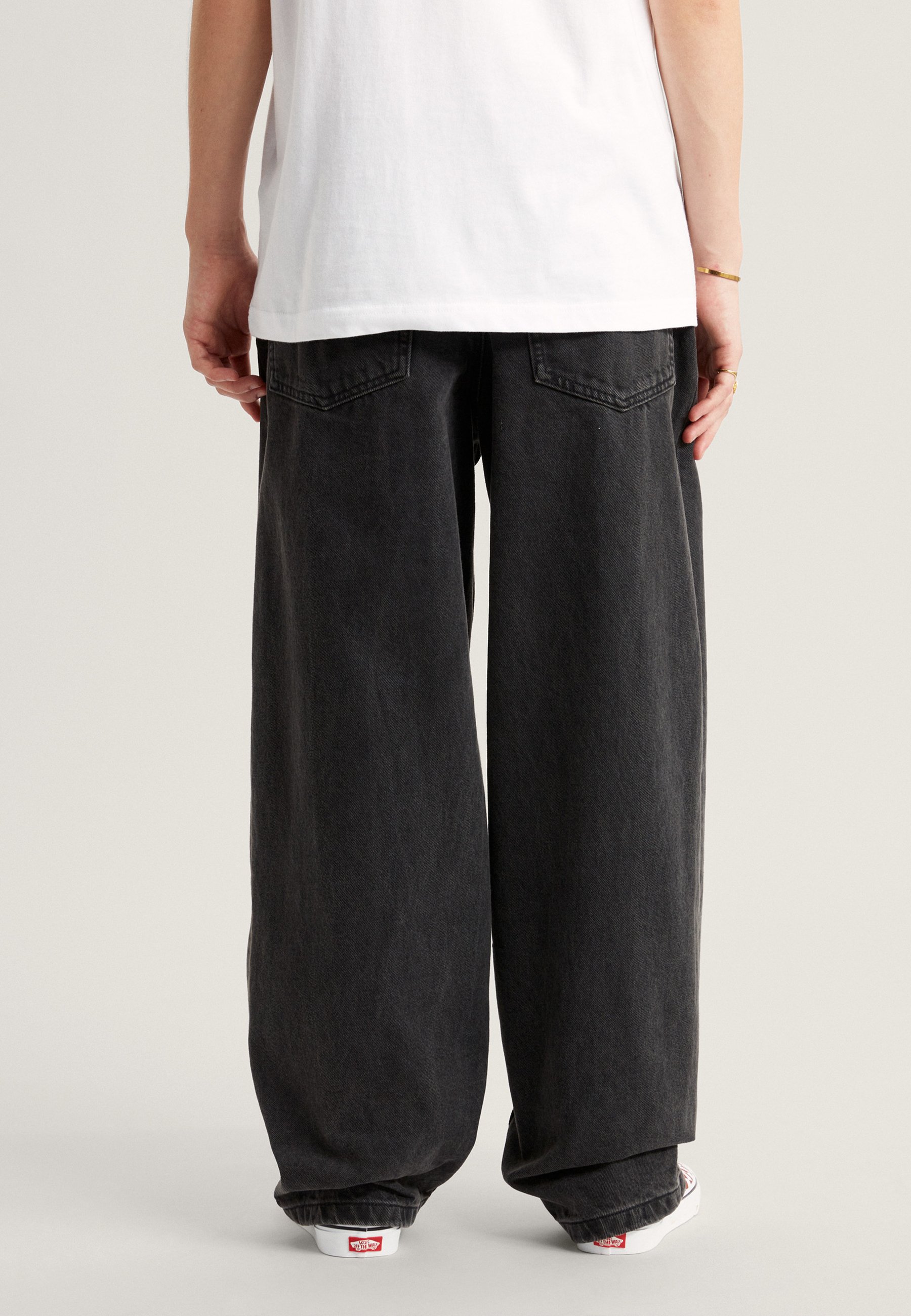 MEN'S NONNO特集品 CHECK WIDE BAGGY PANTS Vans CHECK-5 - Baggy Jeans - black - Zalando
