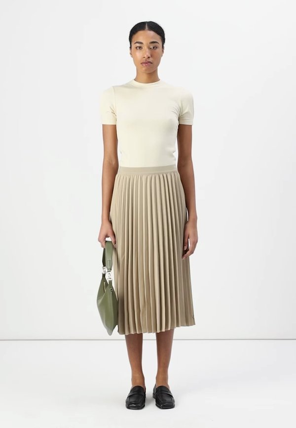 FLUID PLEATED PULL ON MIDI SKIRT - Pleated skirt - beige4