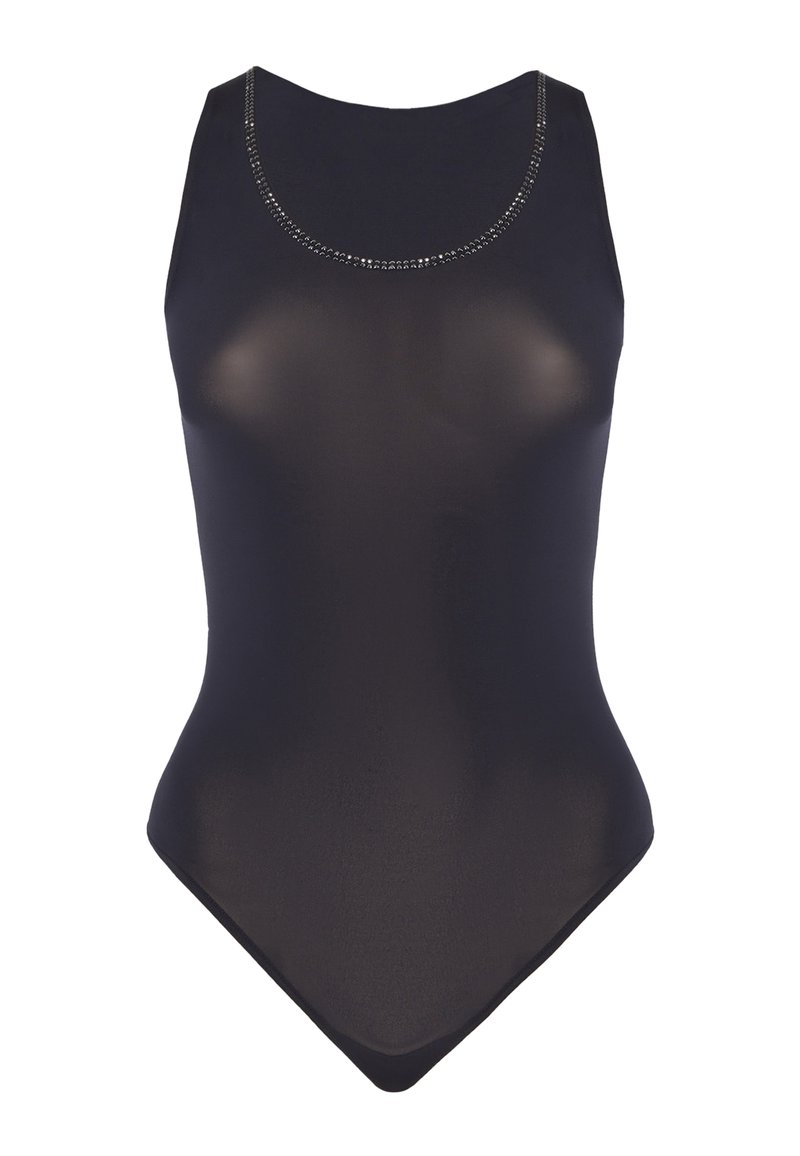 Wolford CRYSTAL STRING - Body - black jet hematite/noir - ZALANDO.FR