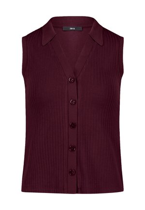 zero, Button-down blouse - dark aubergine