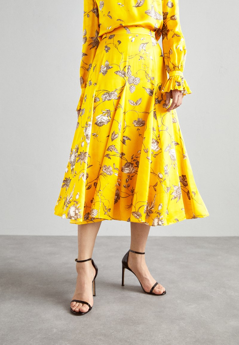 Erdem VOLUME MIDI SKIRT - Faltenrock - yellow