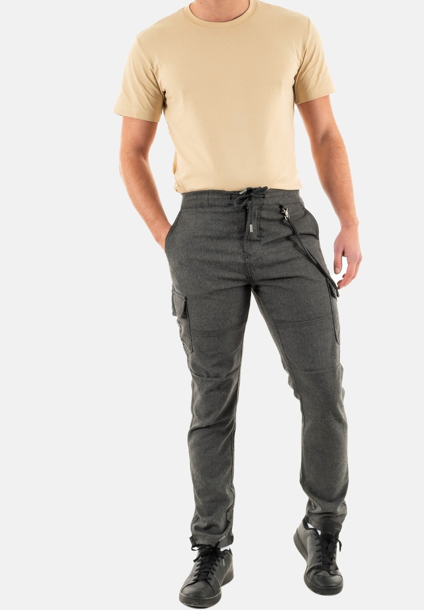 Cargo Vert Kaki Homme Pantalon Cargo Taille à Cordon Vert Kaki
