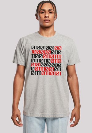 I LOVE YOU BINARY CODE VALENTINSTAG - Print T-shirt - heather grey
