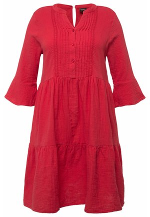 Ulla Popken, TIERED BELL SLEEVE  - Vestido informal - dark pink