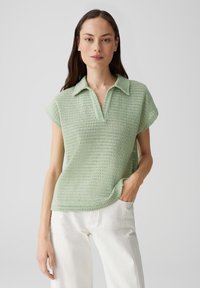OPUS - REGULAR FIT CROCHET - Polo shirt - green glow Thumbnail Image 1
