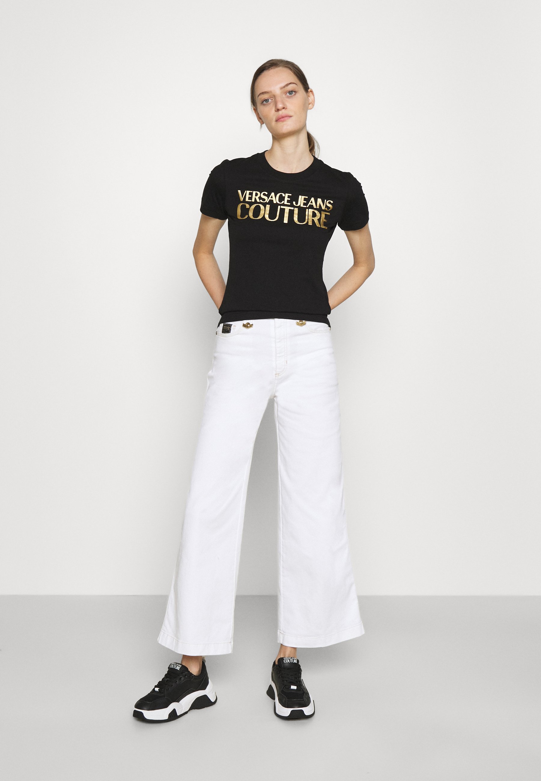 Versace Jeans Couture T-shirt con stampa - black/gold/nero - Zalando.it