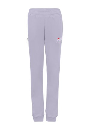 Lila sweatpants med elastisk midjeband, avsmalnande ben och logotypdetalj på framsidan. Mjukt tyg med en slät struktur.
