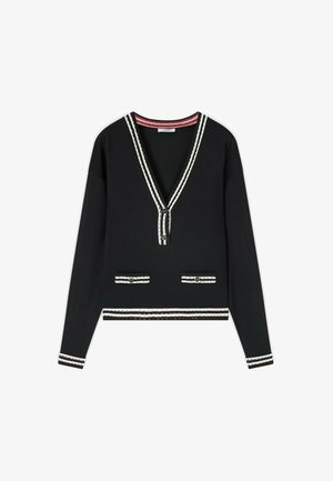 Motivi, MAGLIA CON BORDURE A CONTRASTO - Trui - nero