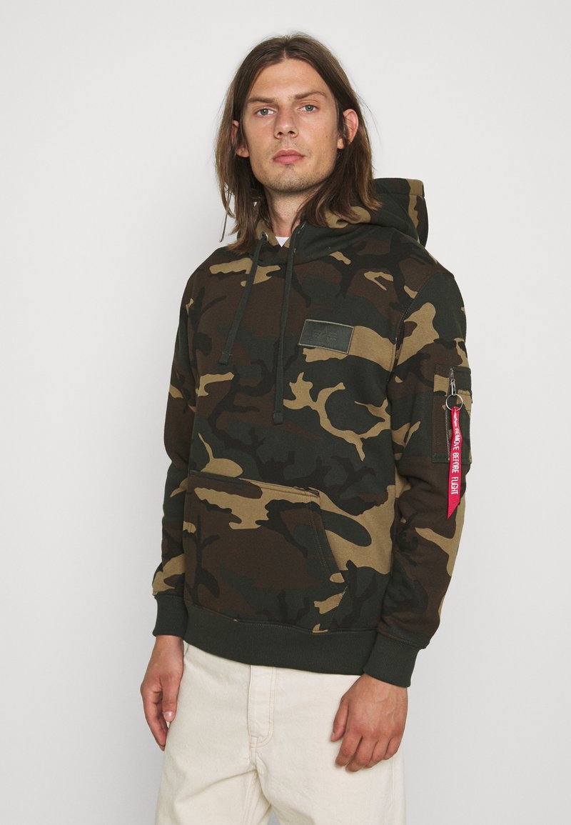 Alpha Industries CAMO - Kapuzenpullover - woodland/grün-meliert ...