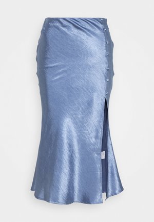 BIAS CUT SKIRT WITH BUTTONS - Pencil skirt - blue