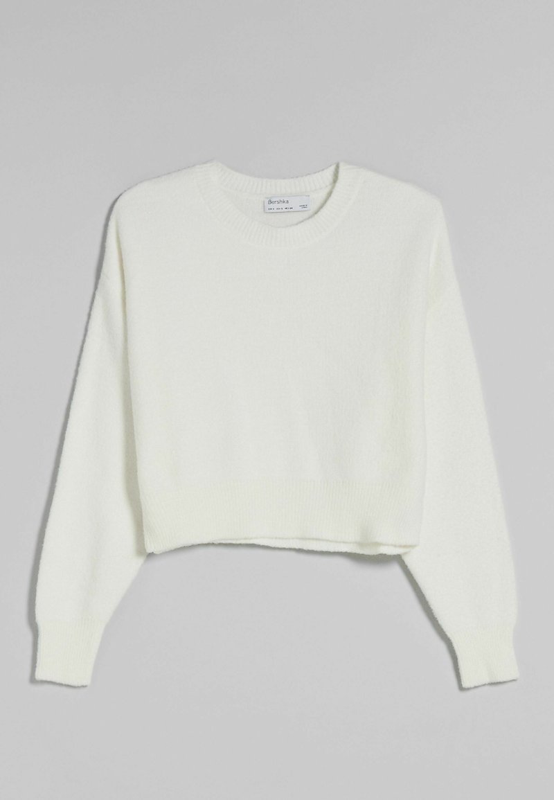 Damen Strickjacken | Bershka MIT RUNDAUSSCHNITT Strickpullover white/weiß - FS51838 Damen Strickjacken | Bershka MIT RUNDAUSSCHNITT Strickpullover white/weiß - FS51838