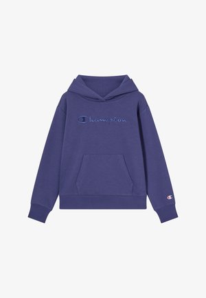 Lila Kapuzenpullover aus Baumwollmischung. Mit einer Fronttasche, gesticktem "Champion"-Logo und gerippten Bündchen.