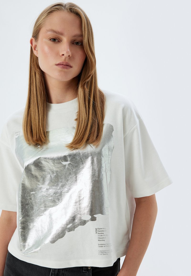 T-shirt stampato con messaggio a maniche corte - Rosa - Bambina - 2.50