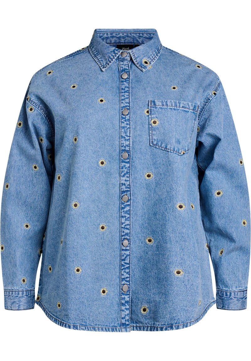 Zizzi Overhemdblouse blauw denim/bluedenim