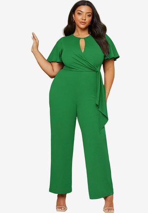 FLUTTER SLEEVE TIE SIDE WIDE LEG  - Jumpsuit - green