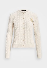 CABLE KNIT COTTON CARDIGAN - Kardigan - mascarpone cream
