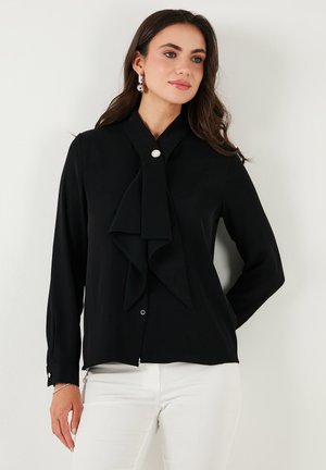 REGULAR FIT - Button-down blouse - black