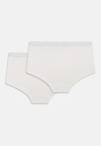 Set di biancheria intima in cotone bianco composto da due paia con una cintura in glitter argento. Il design è semplice, con una finitura senza cuciture e una forma classica.
