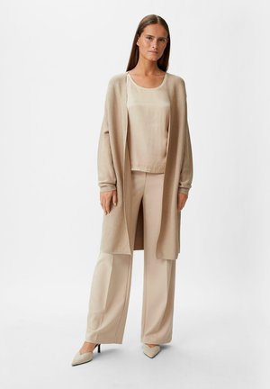 comma LONG AUS MIX - Strickjacke - beige