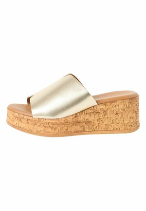Tamaris, Mules med hæl - light gold met