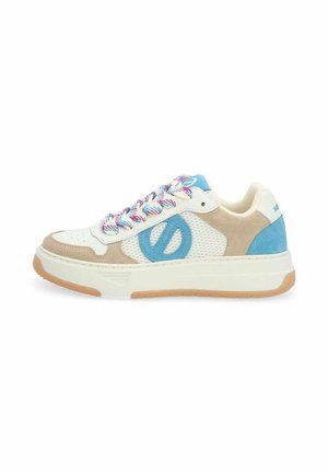 Sneakers basse - beige blanc casse bleu