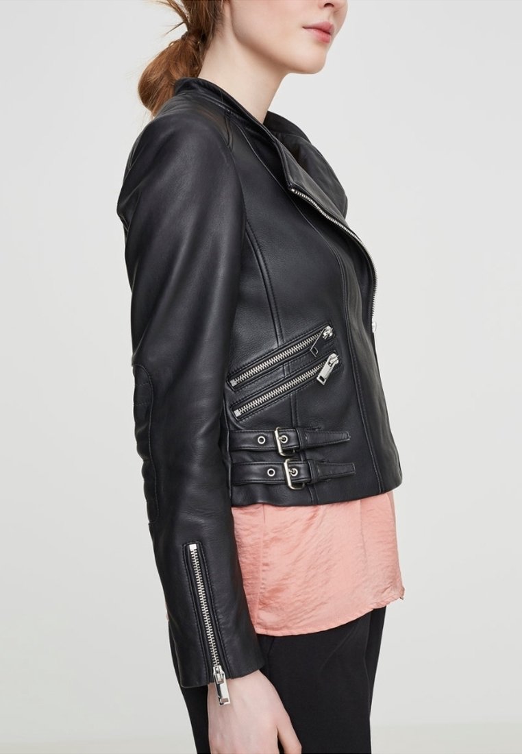 Vero Moda Chaqueta de cuero black/negro (Segunda mano