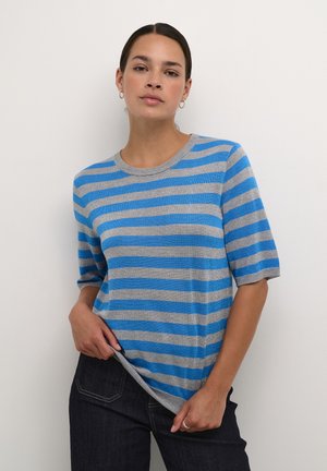 KAANKRA - Striktrøje - grey m malibue blue stripe