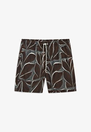 Massimo Dutti, TROPICAL PRINT SWIMMING TRUNKS - Badeshorts - dark brown