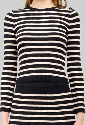 GIROCOLLO RIGHE - Longsleeve - nero-beige