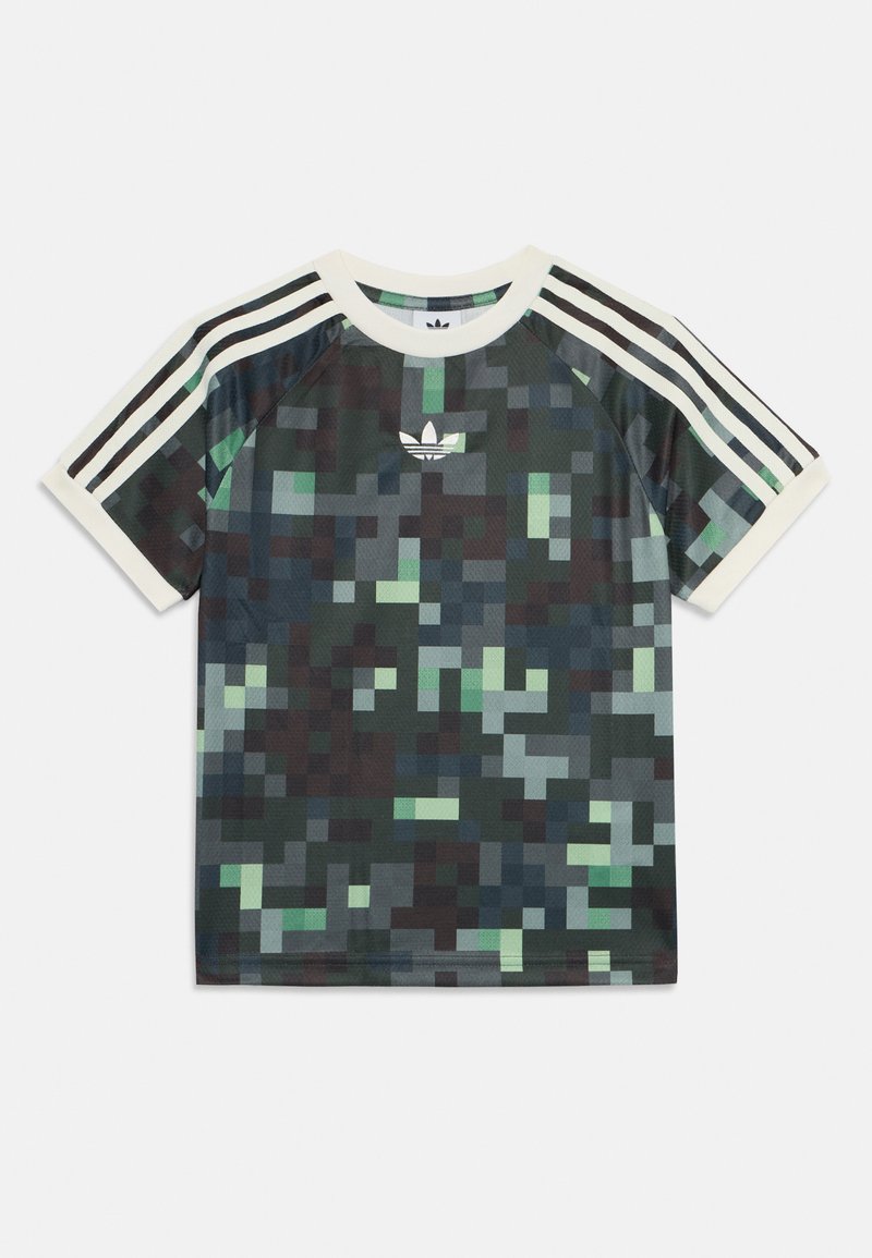 adidas Originals MINECRAFT CAMO TEE UNISEX - Print T-shirt - silver-coloured/magic lime/tribe green/legend ivy