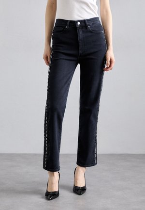 LE SLEEK STUDDED - Straight leg -farkut - black