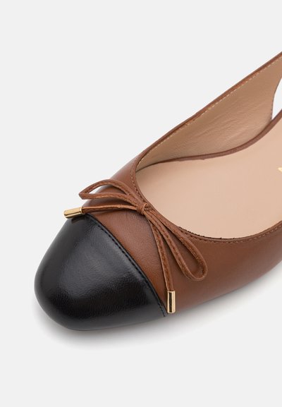 Stuart Weitzman SLEEK BOW SLINGBACK FLAT - Ballerine sling - bridle brown/black