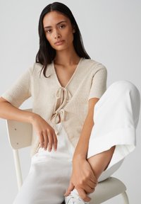 OPUS LOOSE FIT RIB - Cardigan - natural glaze