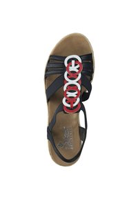 Rieker Wedge sandals - pazifik/weiss/rosso