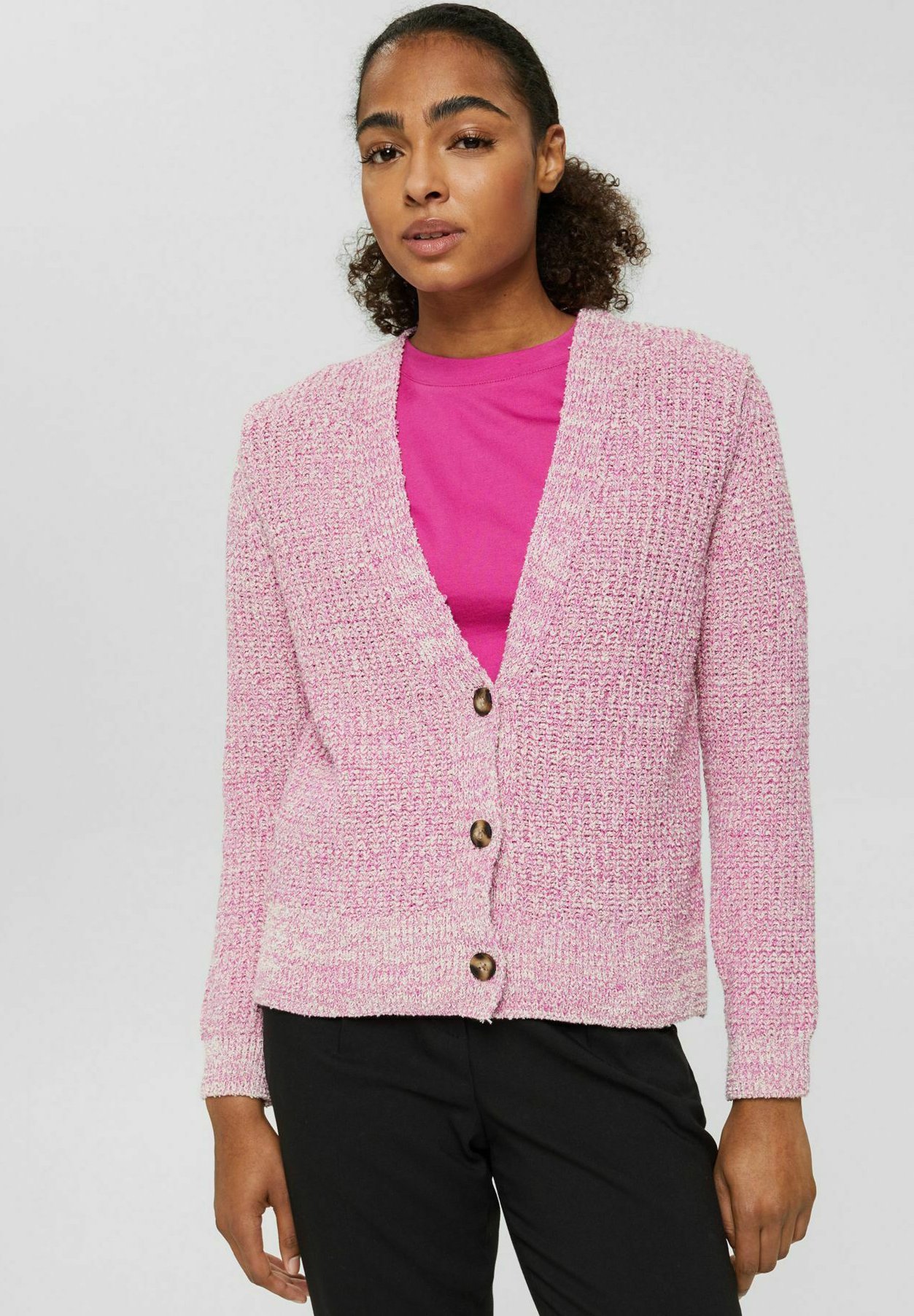fuchsia pink cardigan