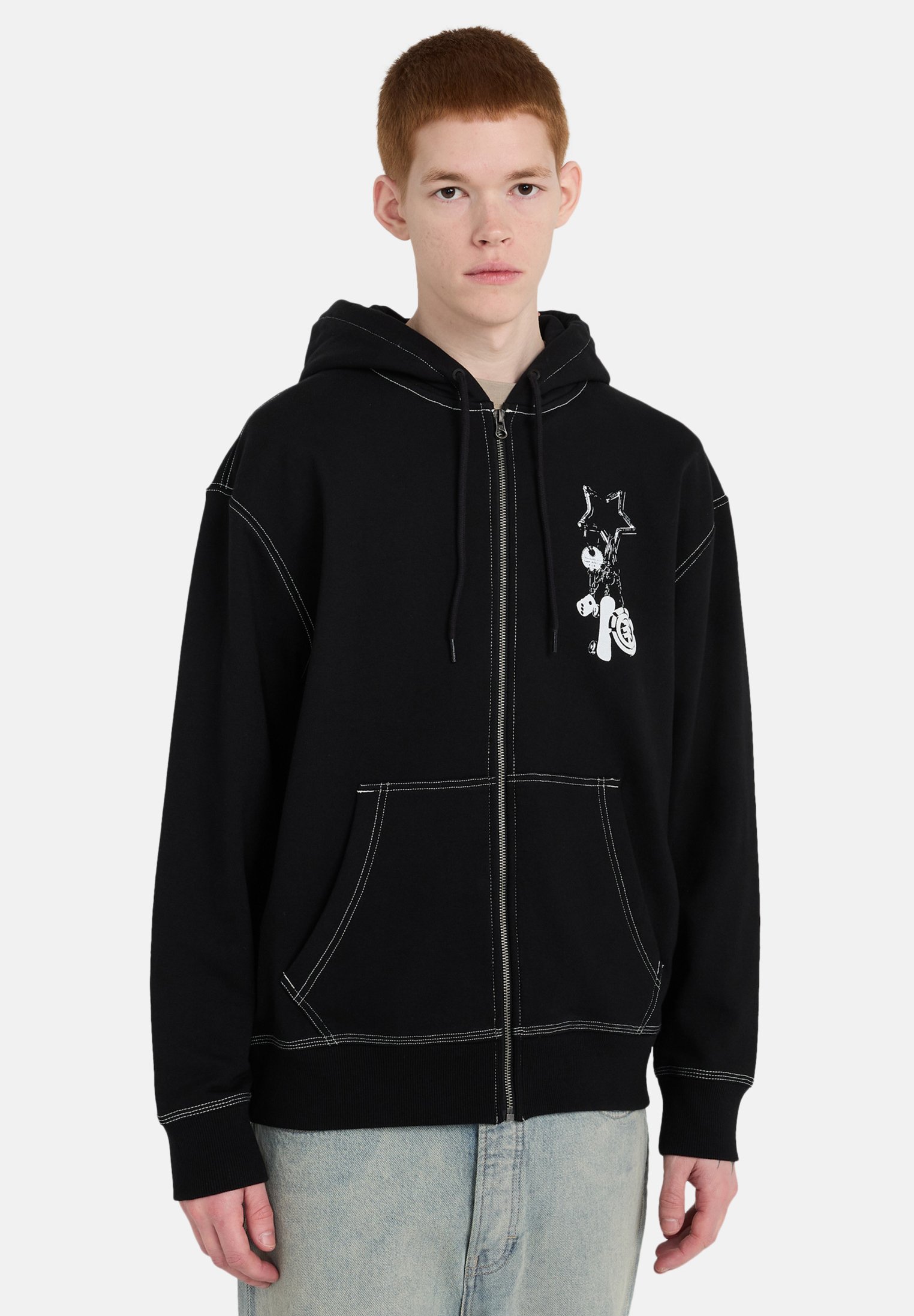 Element KEYCHAIN - MIT ELYS - Zip-up sweatshirt - fbk/black
