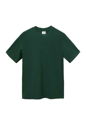 Groene T-shirt met korte mouwen, gemaakt van zacht katoen. Beschikt over een ronde hals en een ontspannen pasvorm zonder zichtbare patronen of accenten.