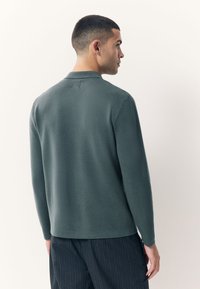 Next REGULAR FIT QUARTER ZIP LONG SLEEVE - Top s dlouhým rukávem - sage green