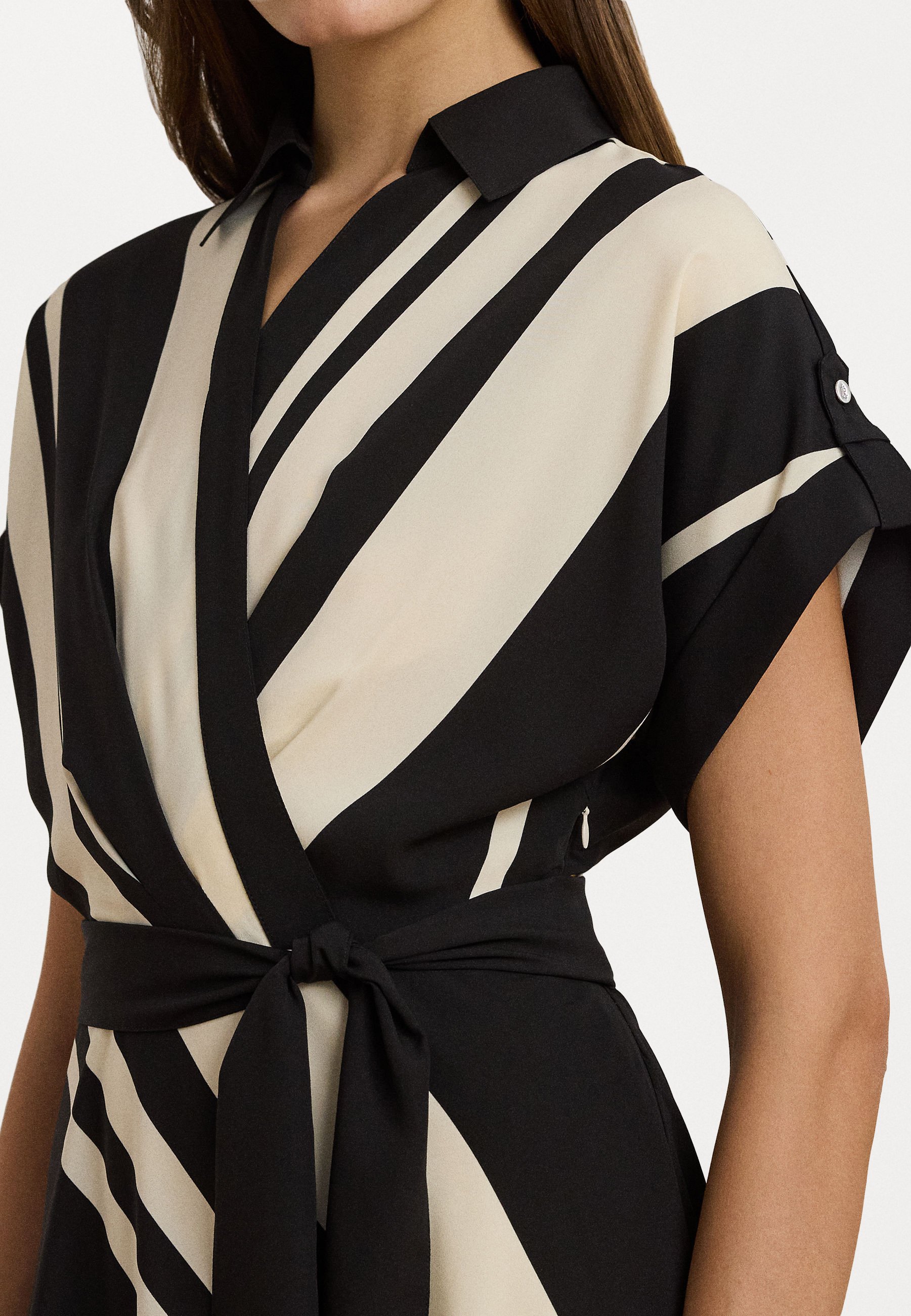 Lauren Ralph Lauren STRIPED BELTED CREPE DRESS - Day dress Lauren Ralph Lauren STRIPED BELTED CREPE DRESS - Day dress