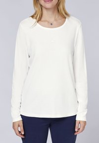 Polo Sylt im Label-Design - Langarmshirt - bright white