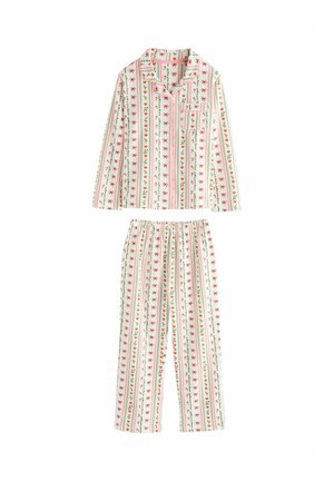 REGULAR FIT CHRISTMAS BUTTON THROUGH SET - Pyžamová súprava - red/cream bow candy cane