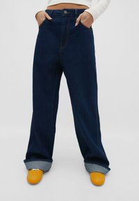 Stradivarius BAGGY - Trapezaste traperice - dark blue