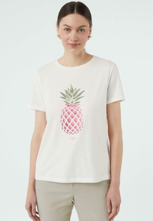comma Print T-shirt - weiß